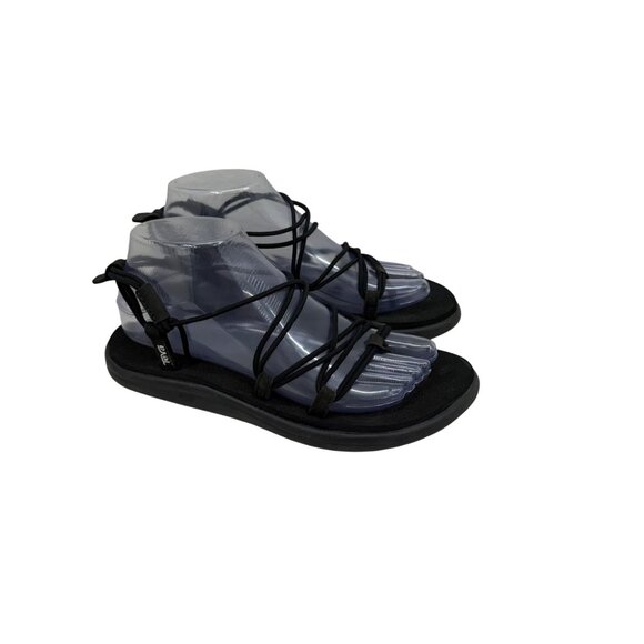 Teva Voya Infinity Mush Black Elastic Stretch Sandals Shoes Womens size 7 - Picture 1 of 8